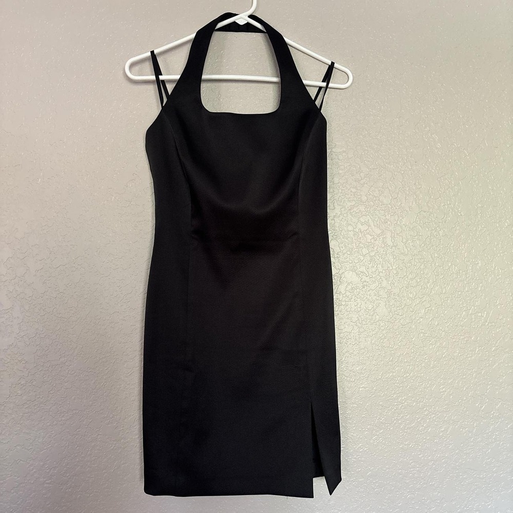90s Cache black mini halter dresd